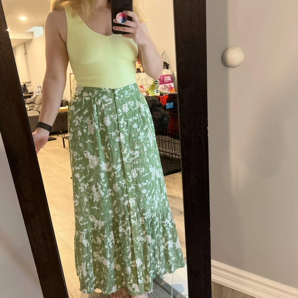 Floral Green Skirt